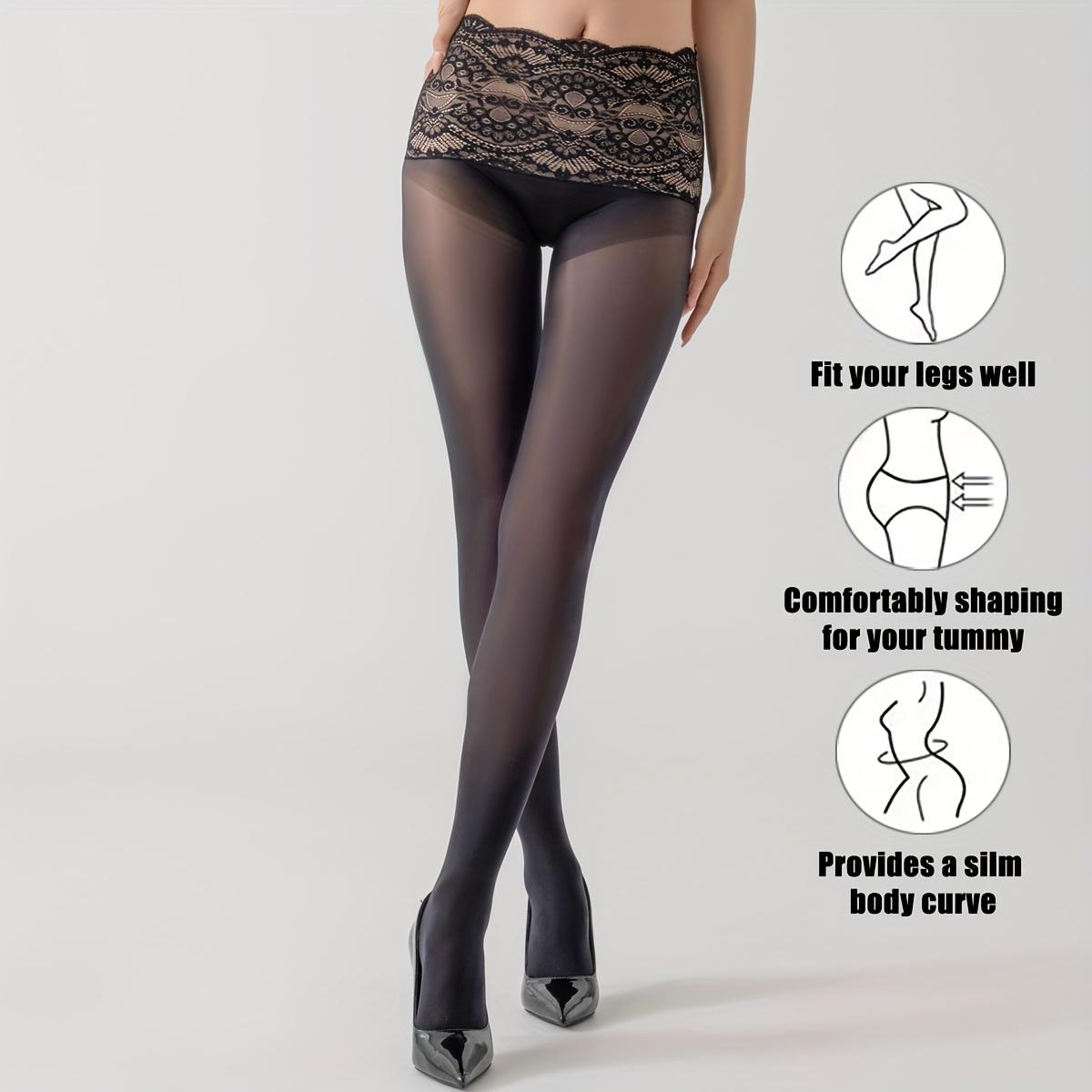 Women's Seamless Lace Pantyhose High Elastic Tear-resistant Thin Stockings