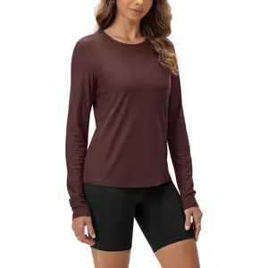 Women's Long Sleeve Ultra Soft Breathable Crew Neck Pullover