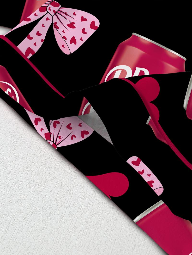 Women's Comfortable Cute Elastic Sleepwear Set, Spring Bow Tie Shirt and Pants Two-Piece, Short Sleeve Shorts, Party Wear