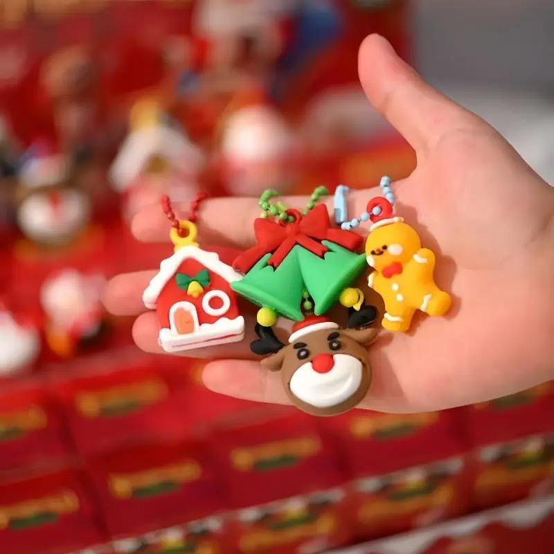 24Pcs Christmas Decorative God Blind Box Set, Cute Holiday DIY Backpack Charms and Handmade Accessories - Party Surprise| Colorful Character Design| Durable Plastic Keychain Pendant Mystery Box, Blindbags Surprise Set, Gift Box Set