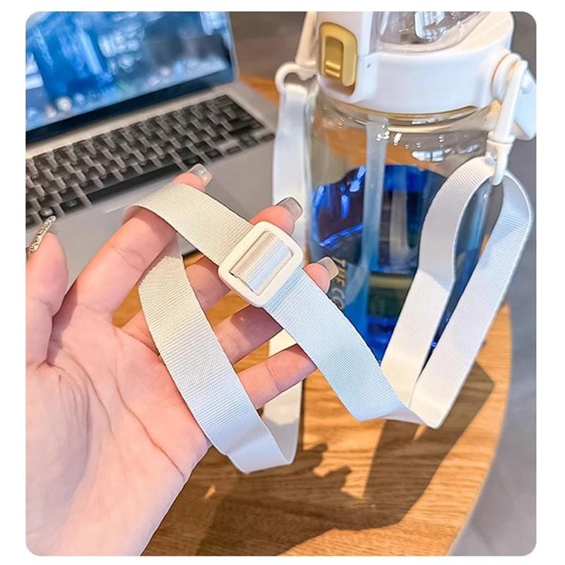 Women's High-Capacity Gradient Color Water Bottle, Durable Plastic Cup with Scale & Straw, Ideal for Summer Sports, Model Xinghao Yb-0838