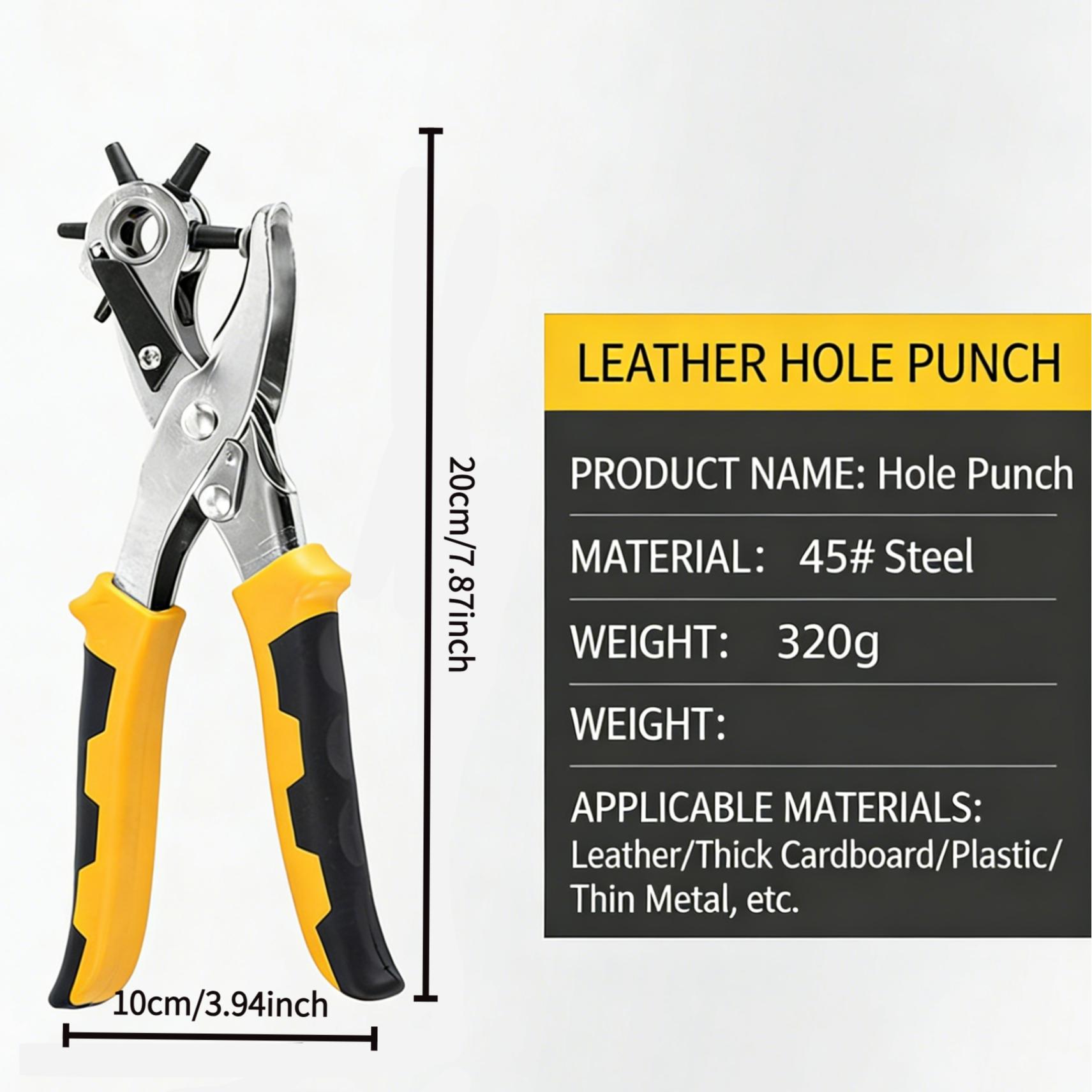Punching Pliers Belt Hole Puncher Set, Three-Piece Chicken Eye Clamp Five-Claw Tool, Home Waistband Watch Band Punch Machine