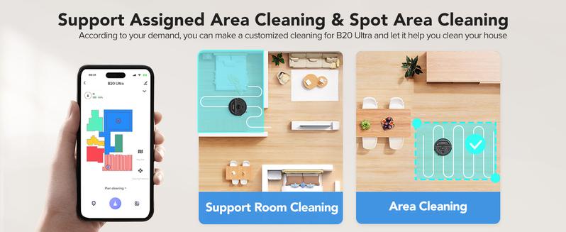 BPMIO B20 Ultra Robot Vacuum Cleaner with Mop 6000Pa Suction 120 Min Runtime LIDAR Navigation Auto Carpet Boost Smart App Control Multi Function Vacuuming