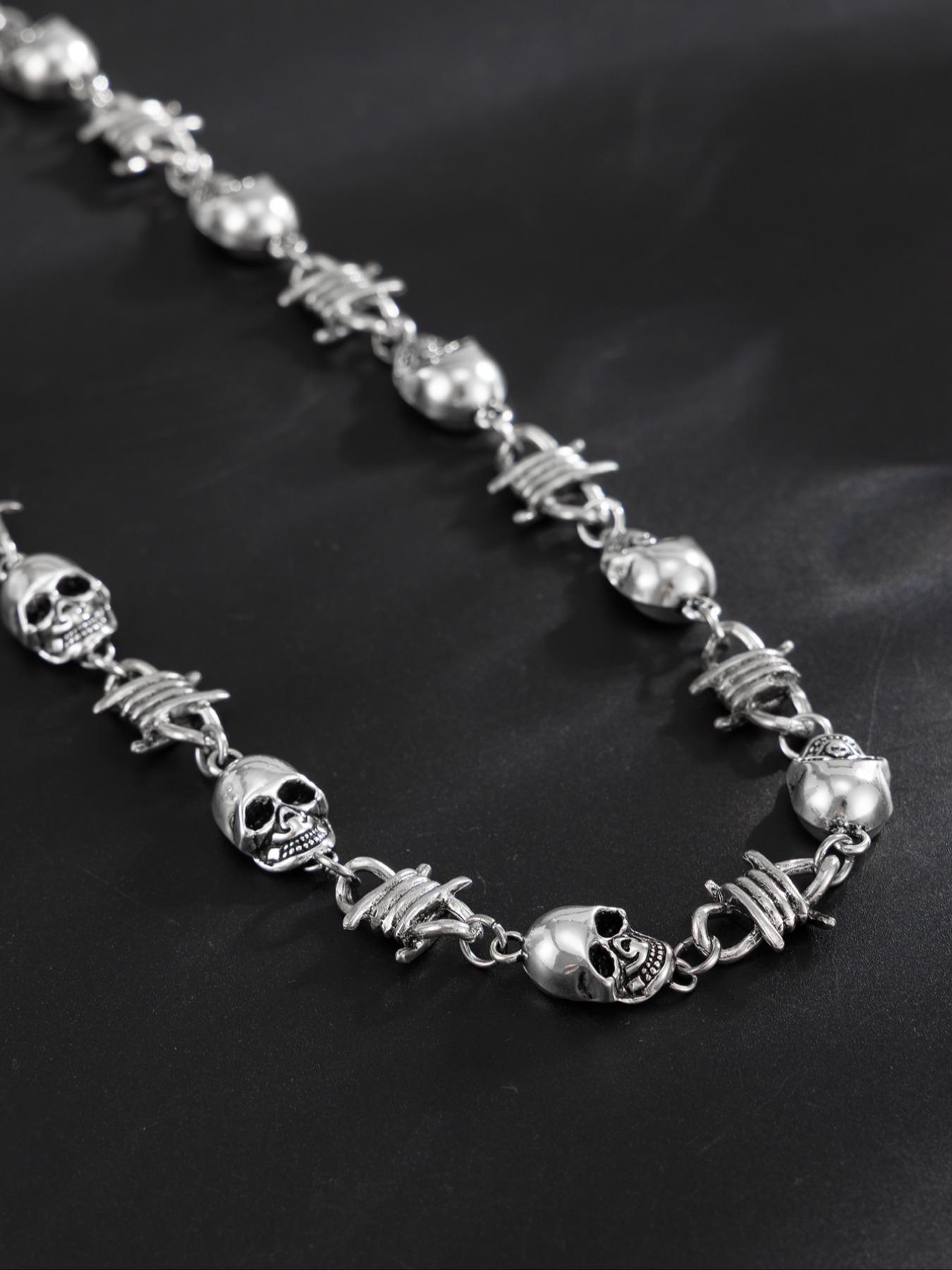 Men's Punk Skull Waist Chain, Metal Body Chain for Pants Decoration, Fashion Jewelry for Music Festivals & Halloween Party Wear, Vintage Body Jewelry