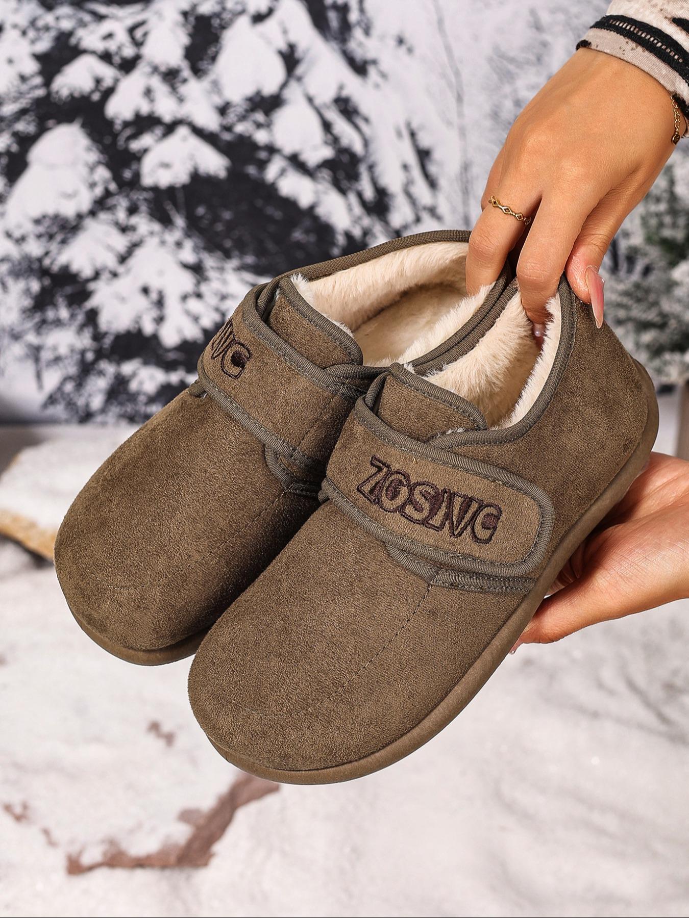 Women's Plus Size Casual Snow Boots, Winter Warm Boots, Warm Comfortable Short Booties, Easy Slip-On Wide Fit, Lightweight Fashion for Indoor Outdoor Travel