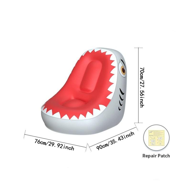 1pc Creative Shark Shape Inflatable Sofa, Indoor Outdoor Leisure Cartoon Shark Inflatable Small Couch, Self-Inflate, No Pump Included