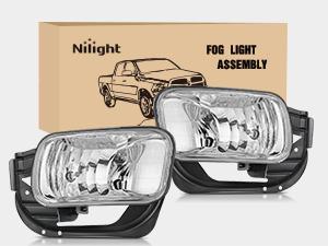 Nilight Direct Fit Weatherproof Fog Lights Assembly with H10 Bulbs, Clear Lens Replacement for 2009-2012 Dodge Ram 1500 & 2010-2018 Ram 2500/3500 Truck Car Accessories, Ram Trucks, Dust-Proof