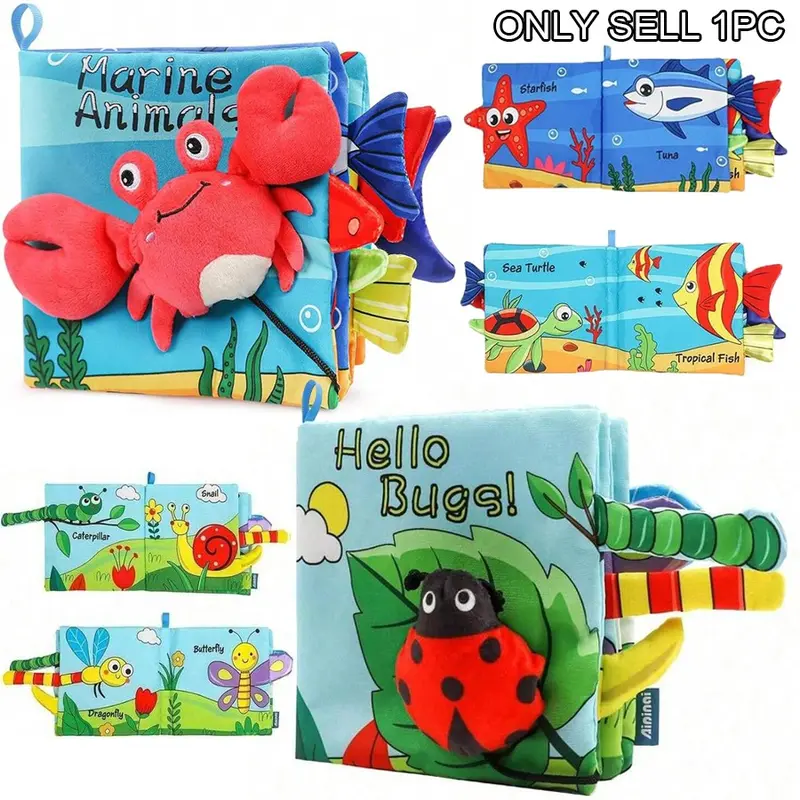 Baby Toys Soft Cloth Book, High Contrast Colorful Cognition, Visual Development, Montessori Sensory Toys, Gift for Newborns, Boys Girls, stocking fillers christmas