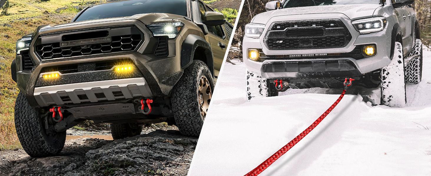 Nilight (2 Pack) Demon Front Tow Hook Mounting Bracket with 3/4” D-Ring Shackle Fit for 2009-2016 2017 2018 2019 2020 2021 2022 2023 Toyota Tacoma, with 7/8" Screw Pin and Isolator Rubber Washers Parts Heavy Duty Tension Rope dealsforyoudays Nilight (2 Pack) Demon Front Tow Hook Mounting Bracket with 3/4” D-Ring Shackle Fit for 2009-2016 2017 2018 2019 2020 2021 2022 2023 Toyota Tacoma, with 7/8" Screw Pin and Isolator Rubber Washers Parts Heavy Duty Tension Rope dealsforyoudays