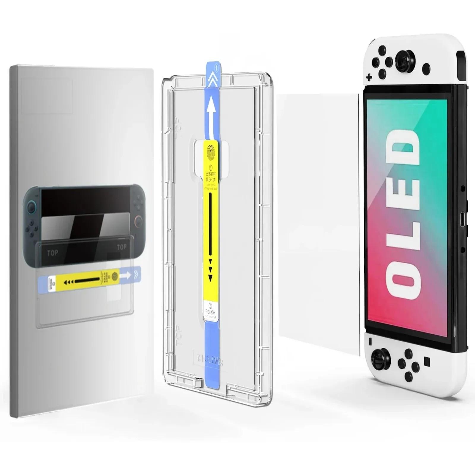 Switch 2 Oled Screen Protector Film, 9h Hardness Anti-Scratch Bubble-Free Alignment Tool Kit, Dustproof High Clarity Durability