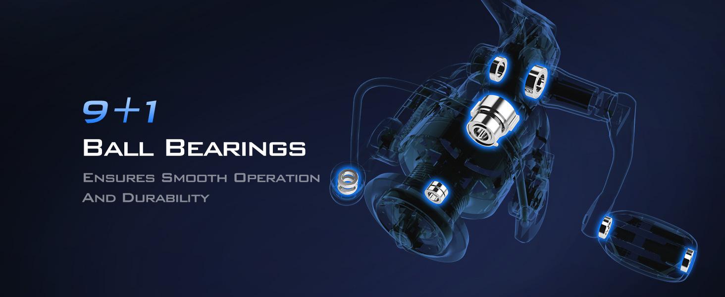 KastKing Centron & Centron Lite Spinning Reels, Size 500 is Perfect for Ice Fishing, Up to 17.5Lbs Max Drag, 5.2:1 Gear Ratio, Ultra Smooth Powerful, CNC Aluminum Spool, 9+1 BB Light Weight