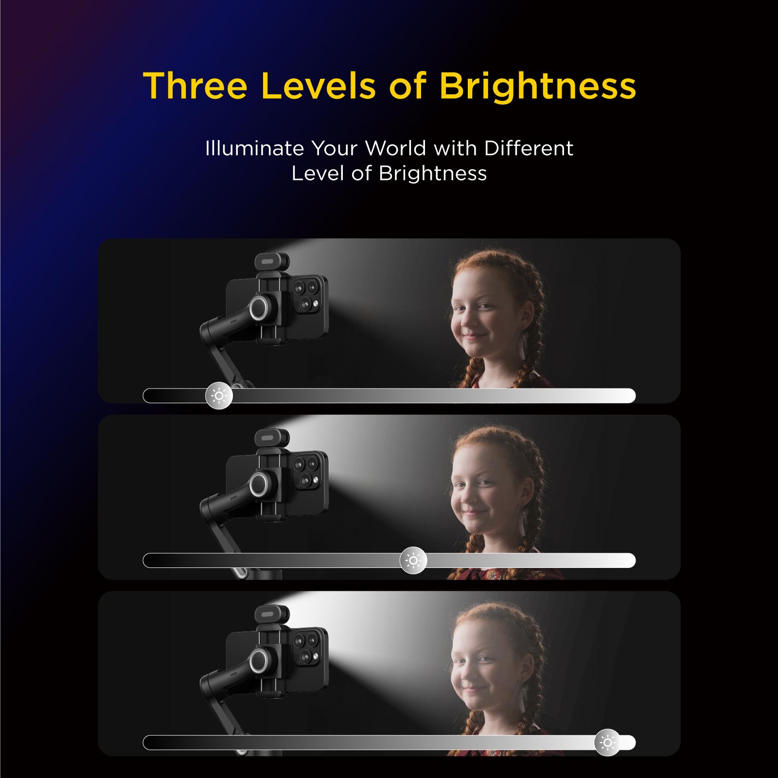 AOCHUAN RGB Magnetic Fill Light for Gimbal, LED Video Light w/3 Brightness and 7 Color Adjustment for Photography, Portable Mini Fill Light w/Long Battery Life for Hohem Zhiyun Feiyu Gimbal Stabilizer