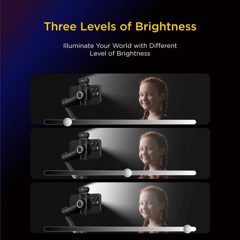 AOCHUAN RGB Magnetic Fill Light for Gimbal, LED Video Light w/3 Brightness and 7 Color Adjustment for Photography, Portable Mini Fill Light w/Long Battery Life for Hohem Zhiyun Feiyu Gimbal Stabilizer