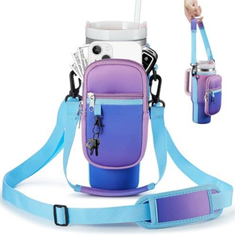 Multifunctional Keychain Set with Zipper Pulls & Climbing Buckles, Trendy Insulated Travel Tumbler Cup Sleeve for 40oz Ice King Cups, Perfect Gift Idea, Drink Carrier In Cupholder