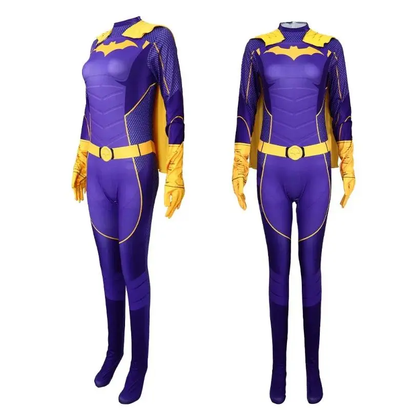 Gotham Knights Nightwing Cosplay Costume 3D Jumpsuit Women Men Bat Batgirl Cosplay Halloween Costume Cape Suit Party Bodysuit