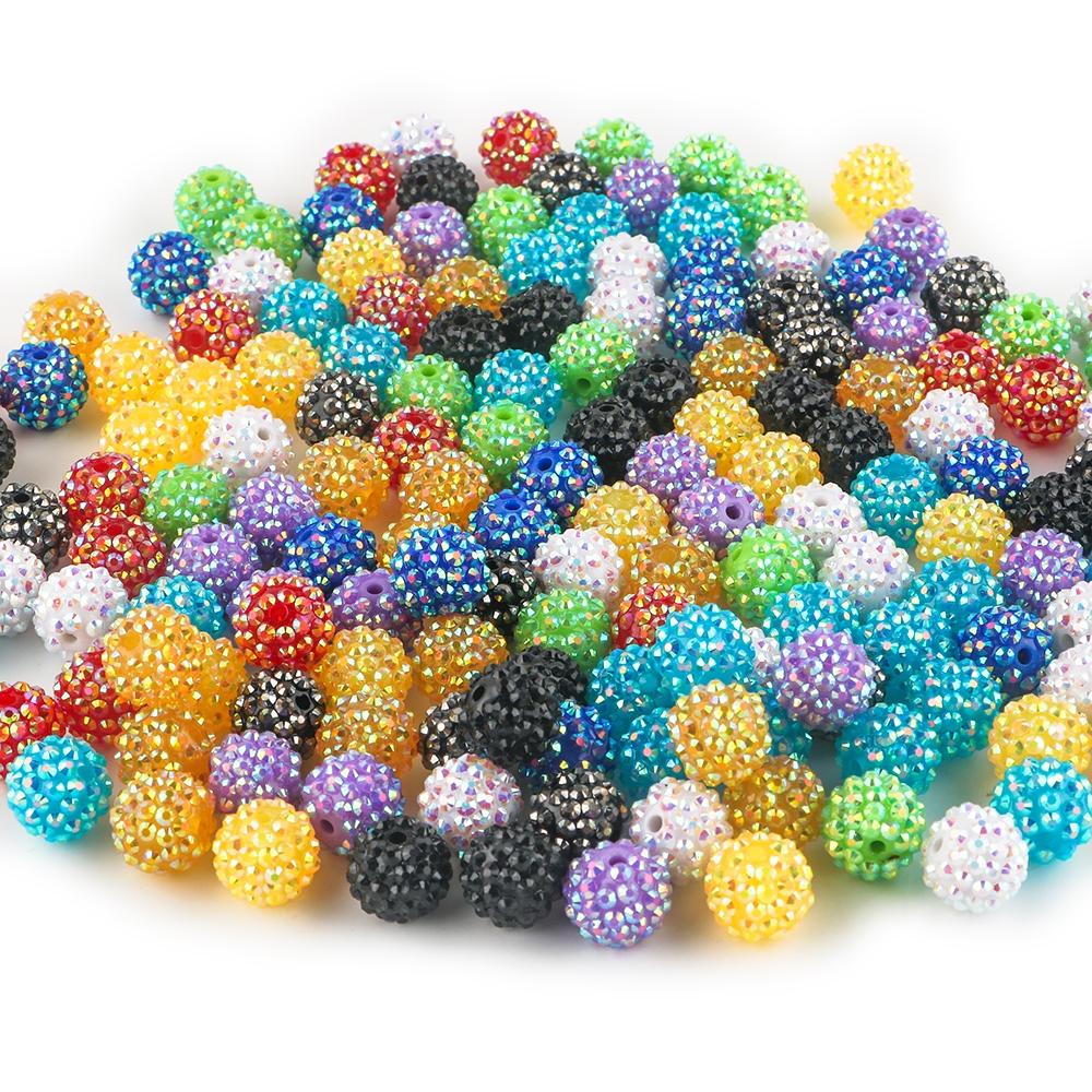 24pcs 14/16/20mm Resin Bayberry Ball Rhinestone Beads, Fashionable and Exquisite Acrylic Beads, Suitable for Pen Accessories, Bracelets Jewelry Making DIY Decorative Accessories