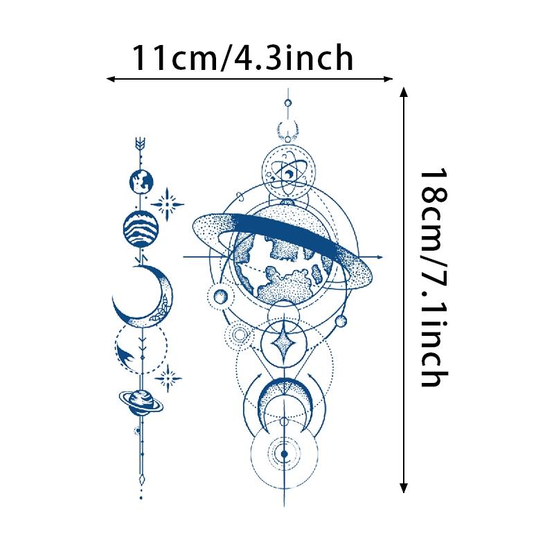 Revolutionary Semi-Permanent Galaxy Temporary Tattoo Stickers, Waterproof Long-Lasting Solar System Design, Realistic Plant Formula, Unisex