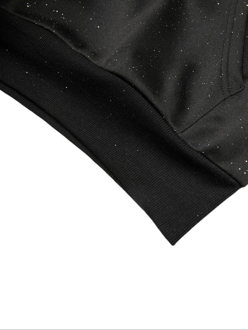 Men's Hooded Sweatshirt, Dark Gothic Cross Element Hooded Sweatshirt, Starry Sky Dyeing Process Pullover, Kangaroo Pocket,  Casual Regular Loose Drawstring Hooded Sweatshirt, Suitable For Daily Vacation Outdoor Wear, Fall Outfits & Winter Outfits