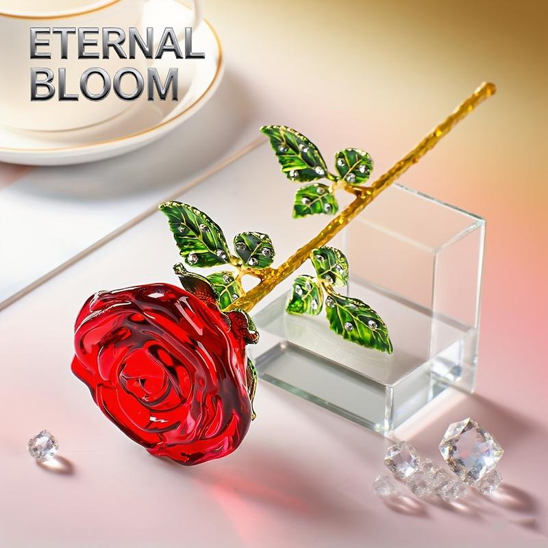 Eternal Glass Rose, Romantic Valentine's Day Gift, Mother's Day Warmth, Thanksgiving Love, Christmas Surprise, Year-Round Holiday Decor, Decorative Flowers