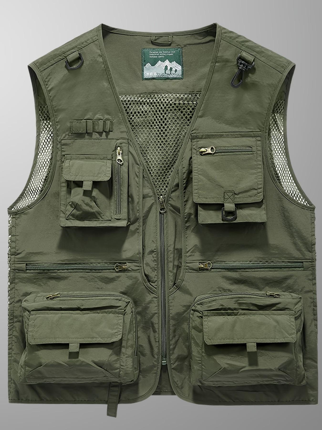 Men's Outdoor Work Vest Gilet, Multi-Functional Photography Jacket, Fishing Director, Multiple Pockets, Tactical Backpack, Workwear Outer Coat