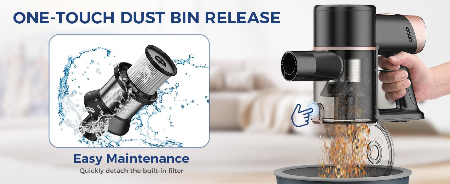 Kissair 2.7lb Lightweight Cordless Handheld Vacuum Cleaner – 90° Bendable Long Tube, 180° Rotatable Brush Head, 2-Speed Suction (15Kpa/29Kpa Max), 2200mAh Battery, 40Min Runtime, 8-in-1 Multi-Function for Pet Hair&Mite Removal, Suitable for Home&Car Use