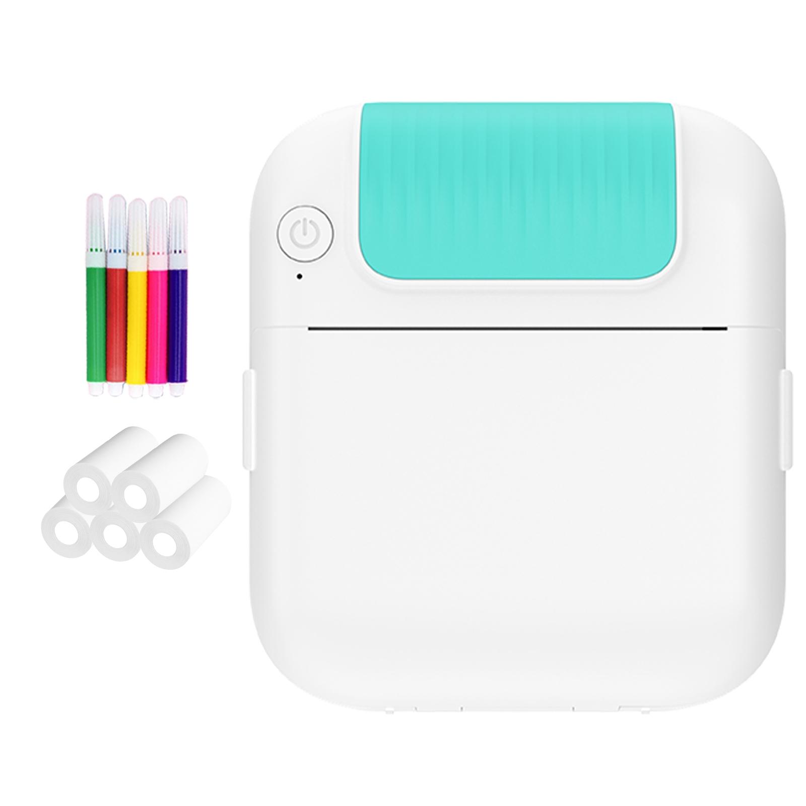 Label Maker Sticker Printer Portable Mini Bluetooth Label Printer Mini Thermal Sticker Printer for Home Kitchen School Office Mini Portable Printer Inkless Thermal Printer Ink-Free Sticker Machine Ideal for DIY Crafts Journaling Study Work Labels