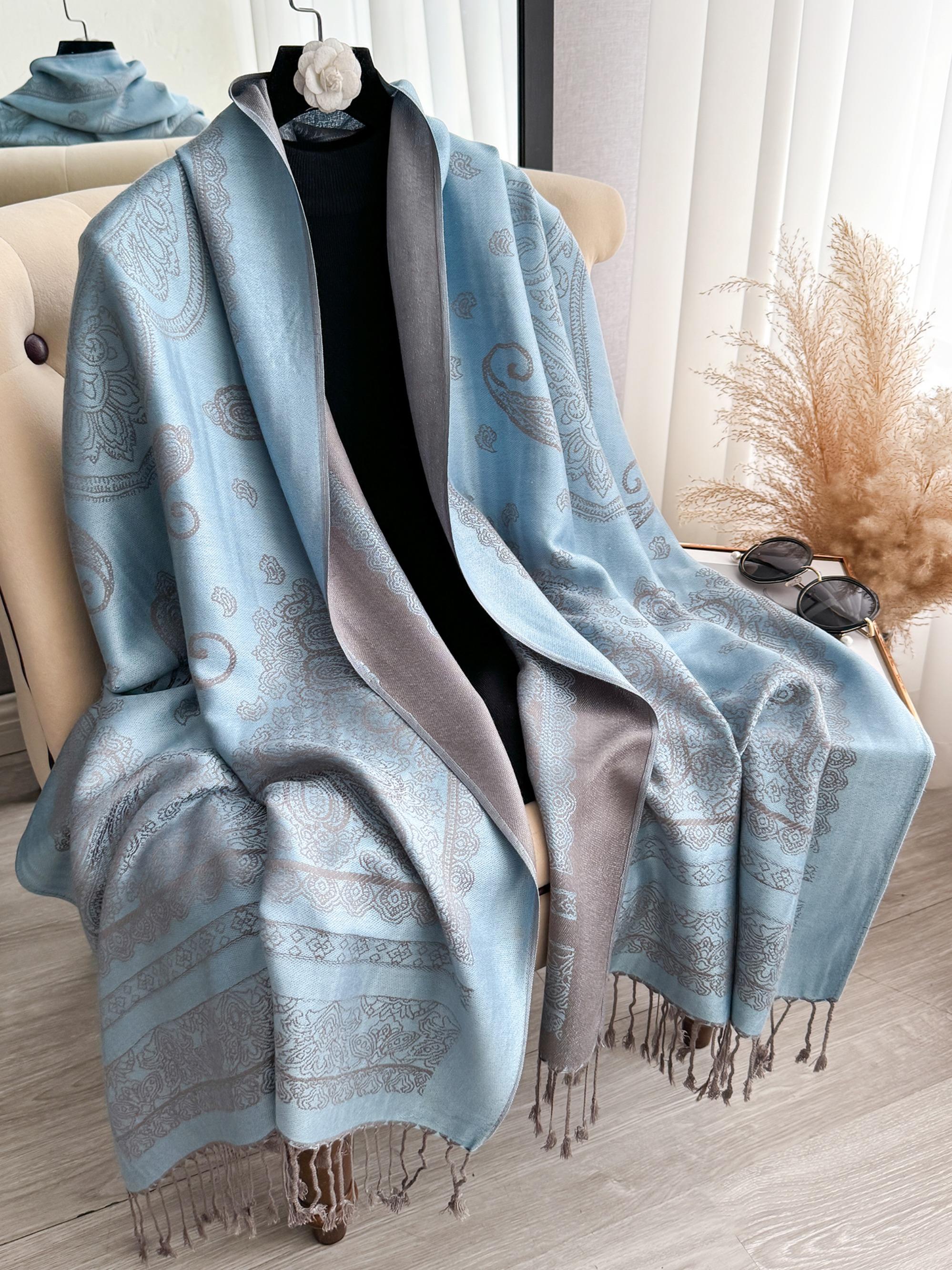 Women's Boho Style Paisley Print Long Scarf, Casual Trendy Tassel Design Shawl for Daily Wear, Fashion Accessories for Women & Girls