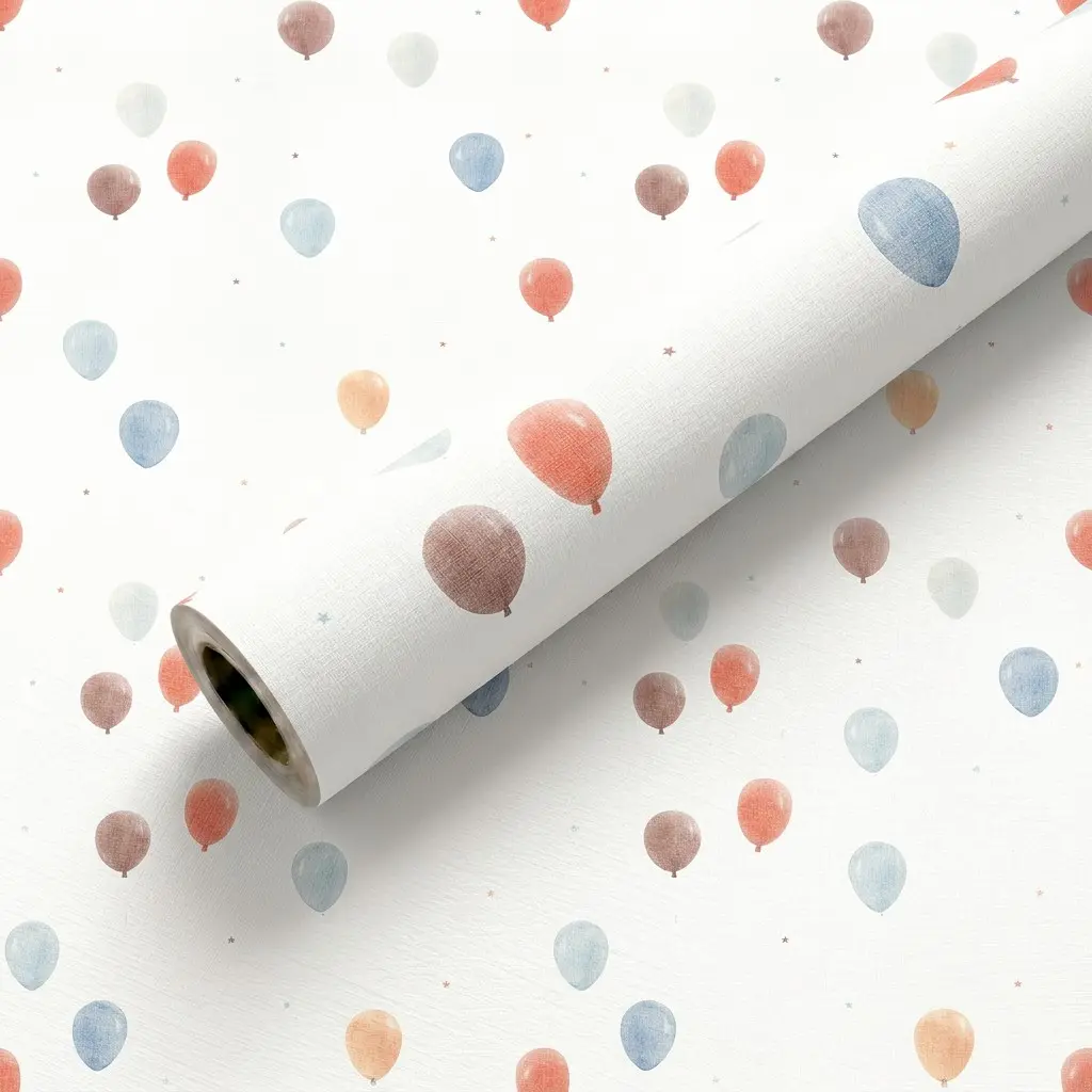 Watercolor Balloon Self-Adhesive Wallpaper, Waterproof Fade-Resistant, Easy to Cut, Ideal for Baby Room, Kids Room, Living Room Decor