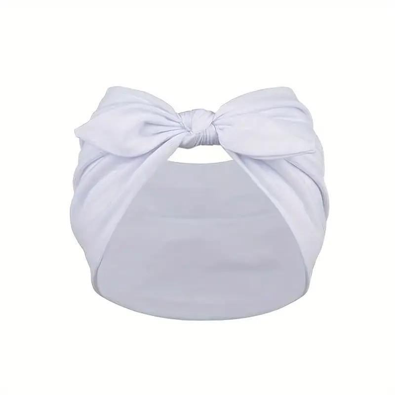 Fashion Solid Color Hair Tie, Soft Elastic Loose Headband with Elegant Bow Design, Comfortable for Daily and Vacation Wear, Headband Head Wrap