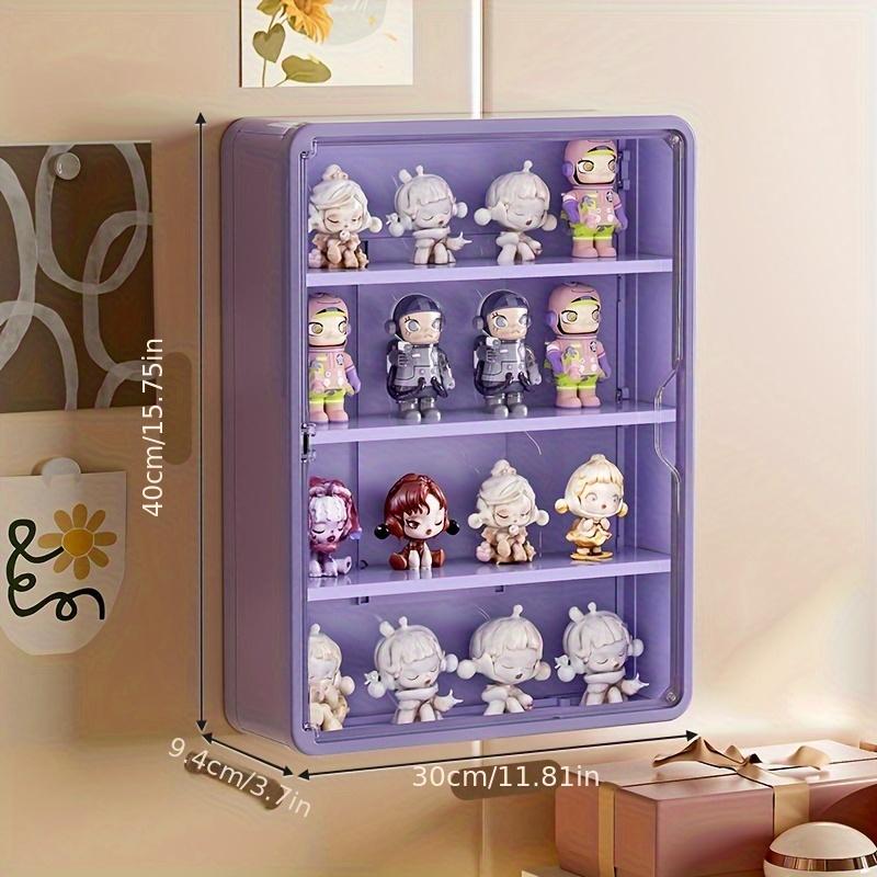 Wall-Mounted Transparent Panel Storage Box, Multi-Compartment Display Rack, Dustproof Plastic Layers, Space-Saving Design, Durable Material