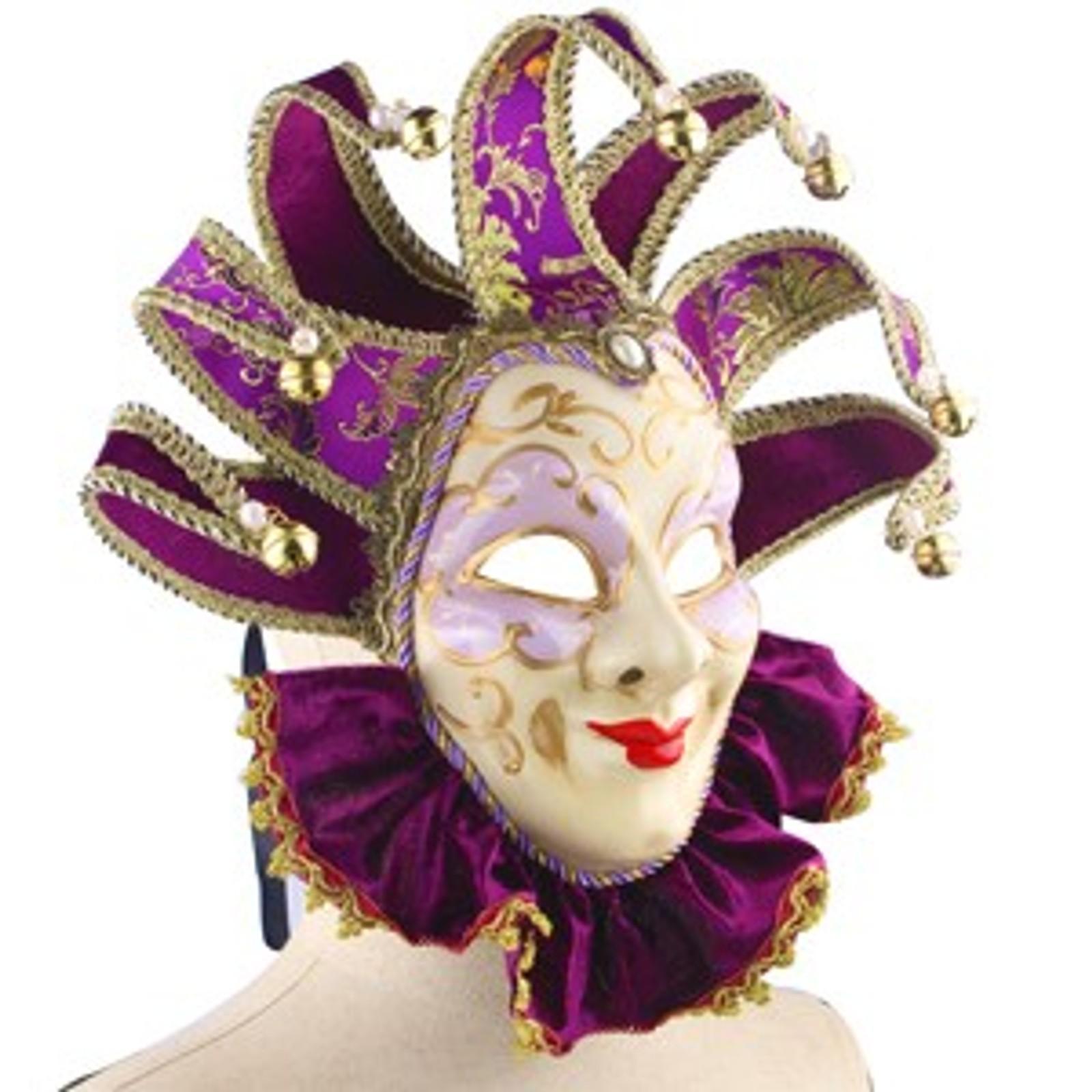 Venetian Jester Mask for Masquerade Music Carnival, Wall Decor Art Collection