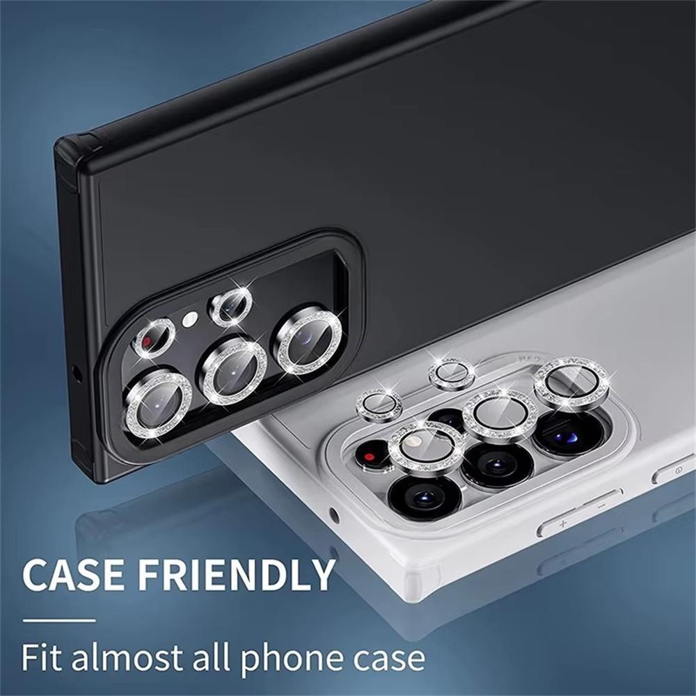Glitter Bling Metal Lens Ring Glass for Samsung Galaxy S26 S25 S24 Ultra Camera Lens Protector Covers on Galaxy S26 S25 S24 Plus
