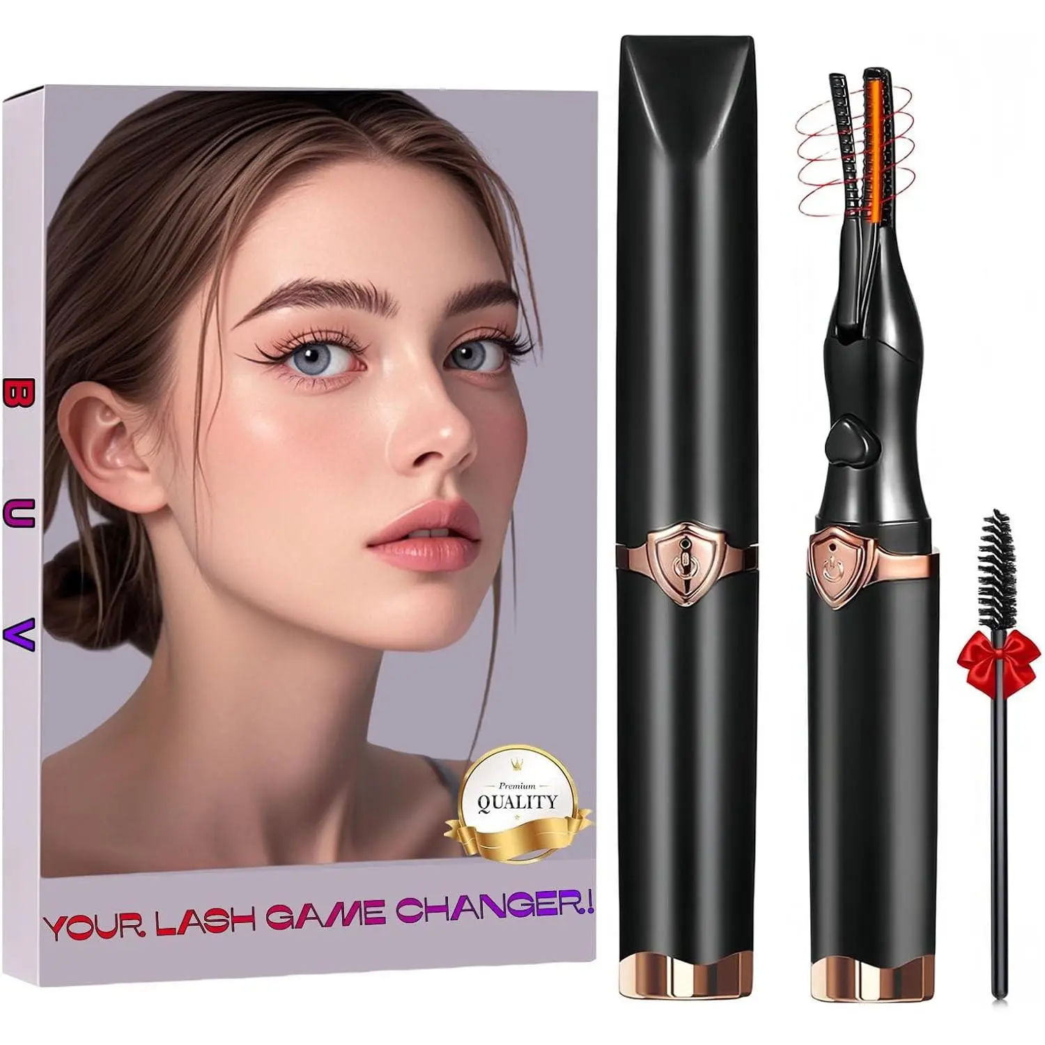 Heated Eyelash Curler - 2 in 1 Clip-Type Eyelash Curlers - Electric Eyelash Curler Rechargeable for 24H Long Lasting, 3 Heating Modes, 8S Fast Heating, Makeup Tool Gifts for Women Girls, Black