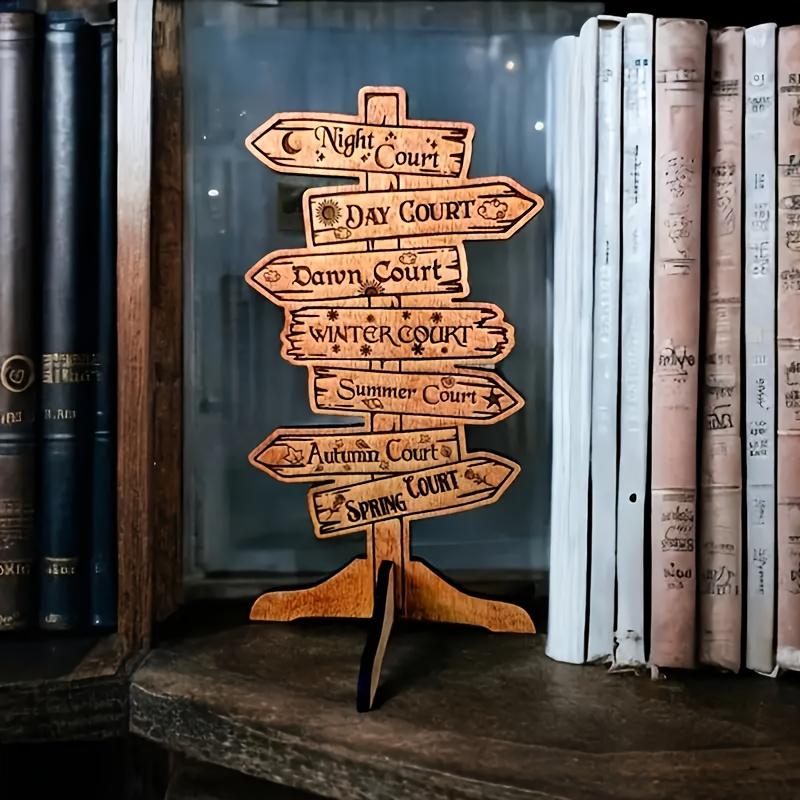 Acotar Velaris Handmade Wooden Bookmark, Retro Style Night Garden Design, Ideal Gift for Book Lovers, Indoor/outdoor Use, No Power Needed