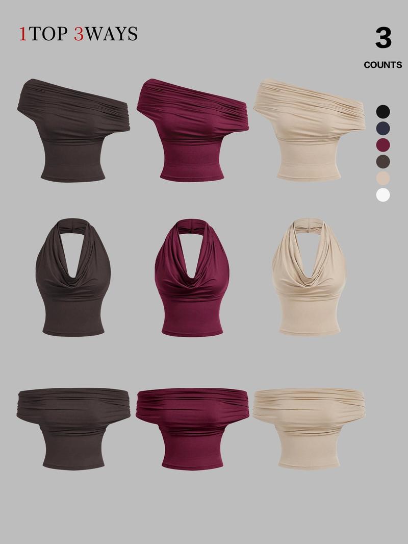 Women's Three-Way Convertible Vest Top, Slim Fit Design, Ideal for Daily Wear & Stylish, Perfect for Trendy Looks