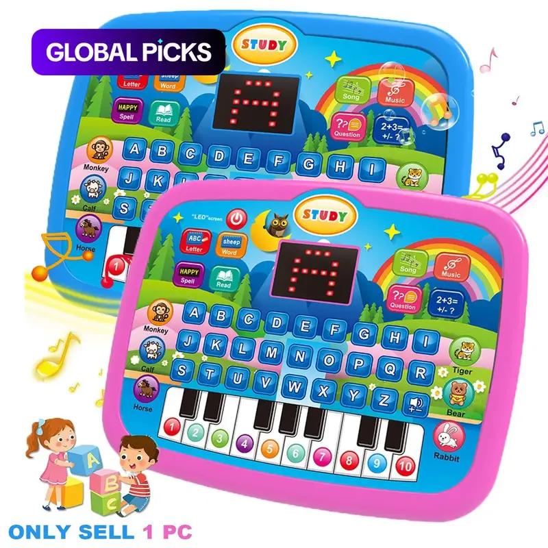 Educational Learning Tablet Toy for Kids 3-5, Learning Tool, Interactive ABC, Numbers & Music Toys, Screen-Free Travel Gift for Boys Girls #GLOBAL PICKS