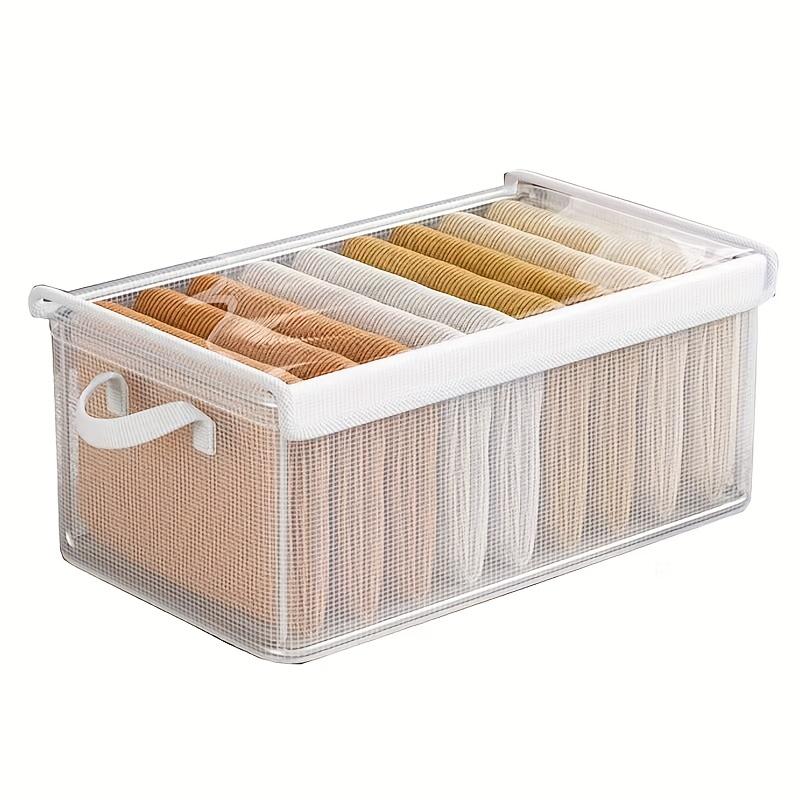 5-Pack Large Foldable Storage Bins  Closet Organizers, Sturdy Stackable Plastic Boxes with Lids, Space-Saving for Clothes, Bedding Seasonal Decor. Multifunctional, Durable  Lightweight for Home, Shelf Under-Bed Storage.