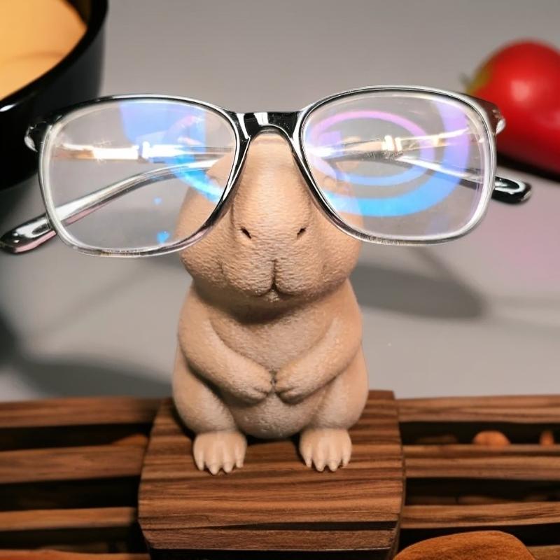 Kapibara Eyeglass Holder Water Buffalo Glasses Frame, Versatile Use in Bedroom Office Study Room, Single Pack, Cute Desktop Decoration, Office Home Decor