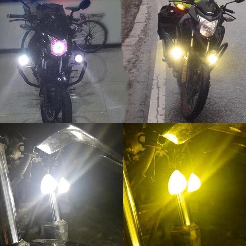 2pcs Motorcycle Headlight Motor Parts Accessories Universal LED Headlamp Projector Lens Dual Spotlight Additional Headlights Led Front Lights