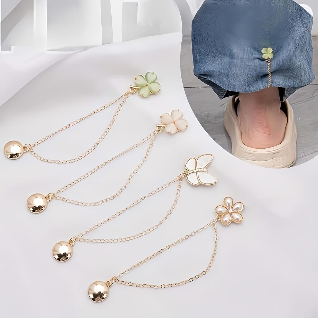 3Pcs Textured Adjustable Clothing Buckles, Versatile Pants Hem Shortening Clips & Anti-Drag Jean Leg Adjusters, Cuff Fixing Clips for Clothing Styling, Perfect Holiday Gift