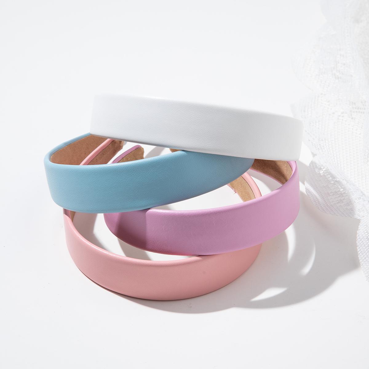 Korean Chic PU Leather Hair Hoops for Women, Solid Vintage Hair Bands with a Smooth Surface for Elegant Daily Styling, Headbands For Women, 3Cm, Round Band, Smooth Finish, 3Cm Wide, Chic Hoop, Casual, Dating