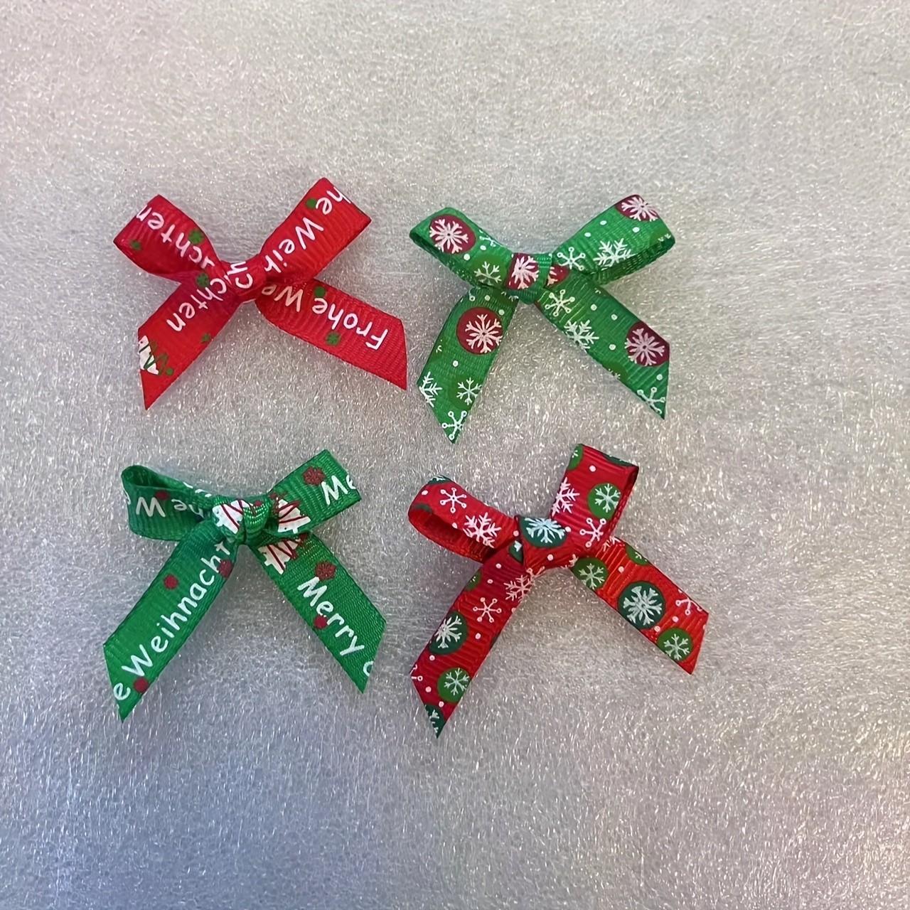 40pcs Christmas Bow Gift Decorations, DIY Party Supplies, Ribbon Bows for Clothing Accessories, Home Crafts, Holiday Ornaments
