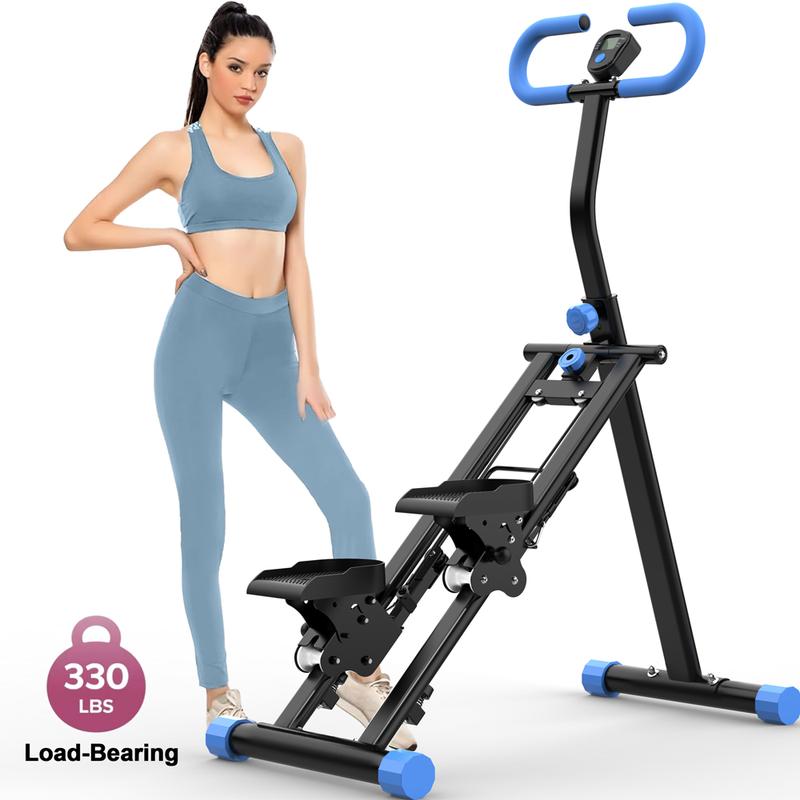 【KINMAC】330lbs Stair Stepper Climber Machine with Adjustable Resistance & Handlebar - Upgrade Vertical Climber Workout Machine for Full-Body Exercise Climber Fitness Equipment with Stable Frame-Pink