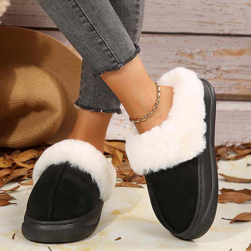 Fuzzy Platform Slippers for Women Cozy Womens Platform Slippers Winter House Slippers for Women Indoor and Outdoor