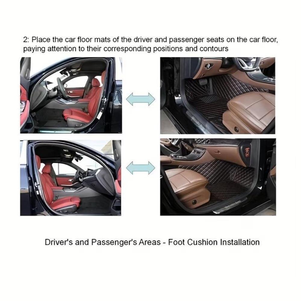 FOR Toyota Tacoma 2005–2015  Model Year PU Leather Full-Coverage Car Floor Mats, Left-Hand Drive [Exquisite Embroidery] Car Floor Mats, All-Weather Use, Modern Car Accessories, Car Floor Liners, Car Accessories