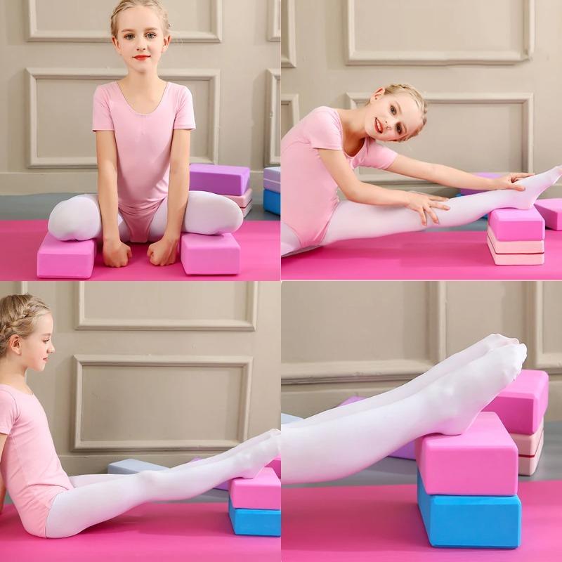 2pcs Dance Supplies High Density Yoga Foam Blocks Solid Color Non-slip Yoga Block EVA Lightweight Props Brick Meditation