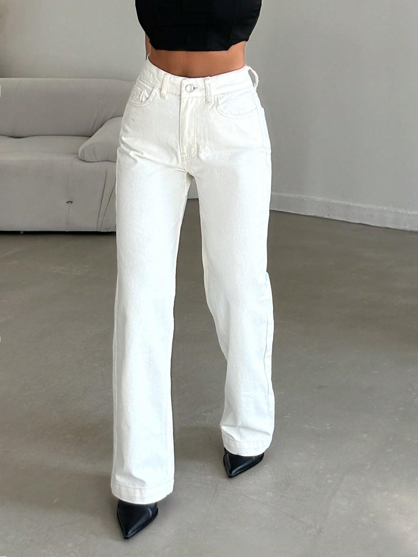 Women's High Waist Stretch Flare Denim Jeans, Casual Fashion Pants, Comfortable Fit, All Season Wear, Daily Style Essential