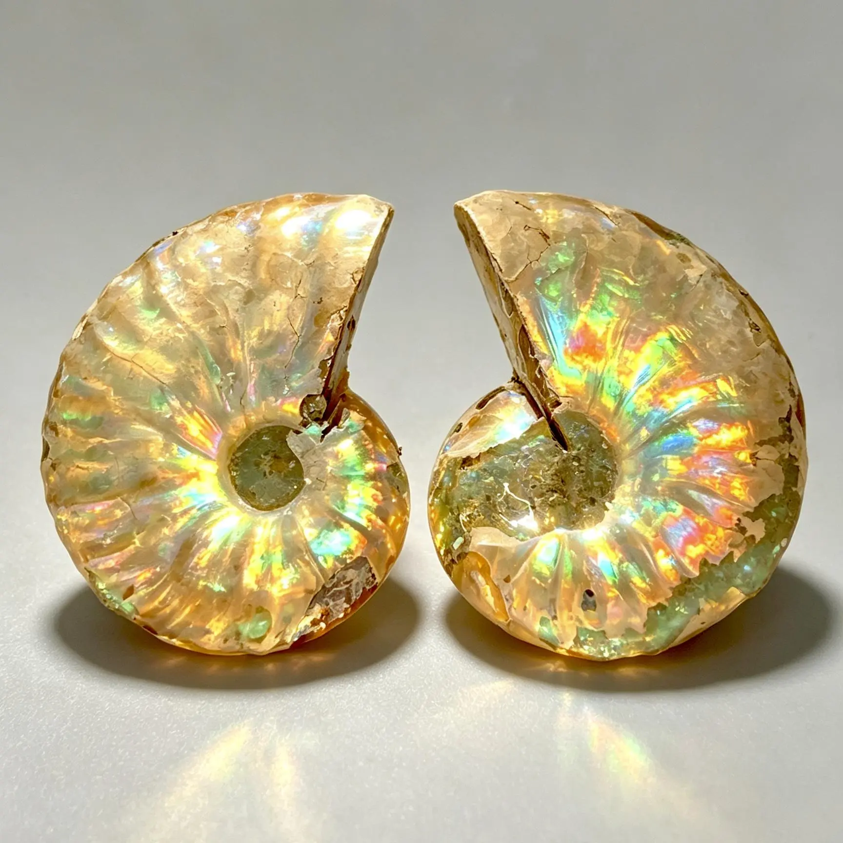 Glimmering rainbow-hued mini spirals