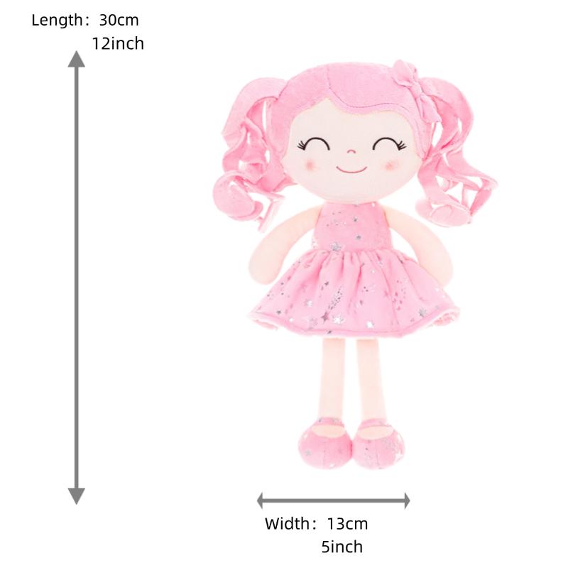 Gloveleya Plush Doll 12 Inch Curly Hair Princess Design Soft Baby Girl Dolls for Girls Ages 0-6 Perfect Birthday Christmas & Baby Shower Gift Adorable Nursery & Preschool Playtime Companion - Friendship