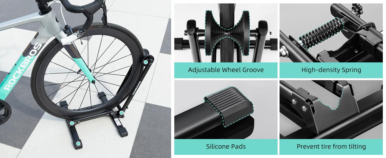 ROCKBROS Foldable Bike Stand Floor Bike Parking Stand Bike Holder Bicycle Rack for 20"-29" Mountain Road Indoor Outdoor Garage Storage